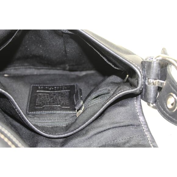 Coach F10188 Vintage Small Soho Black Leather Shoulder Flap Buckle Purse Bag - Picture 6 of 9